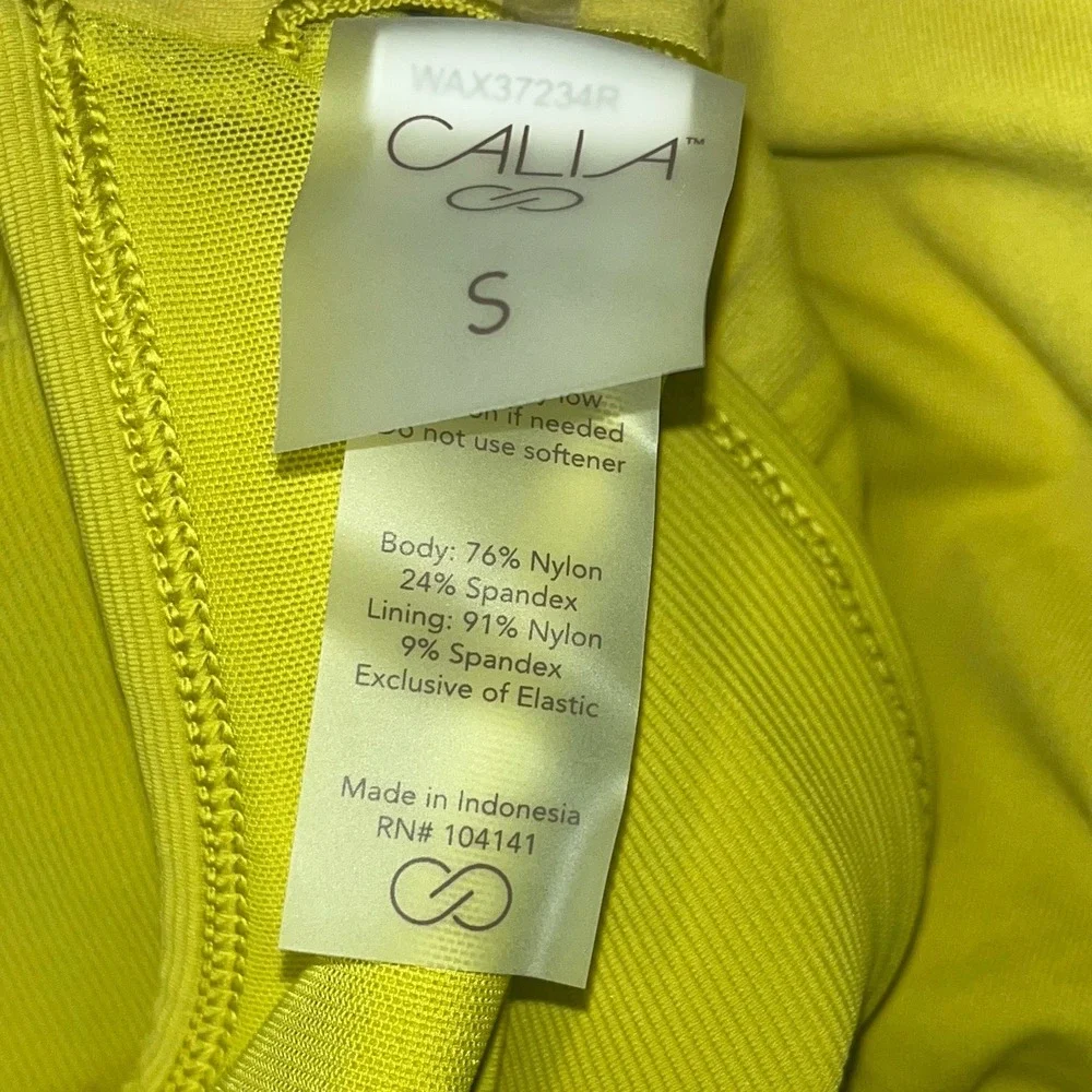 CALIA Women Sports Bra Lime Green Ribbed Medium Support Made To Play Gym Small